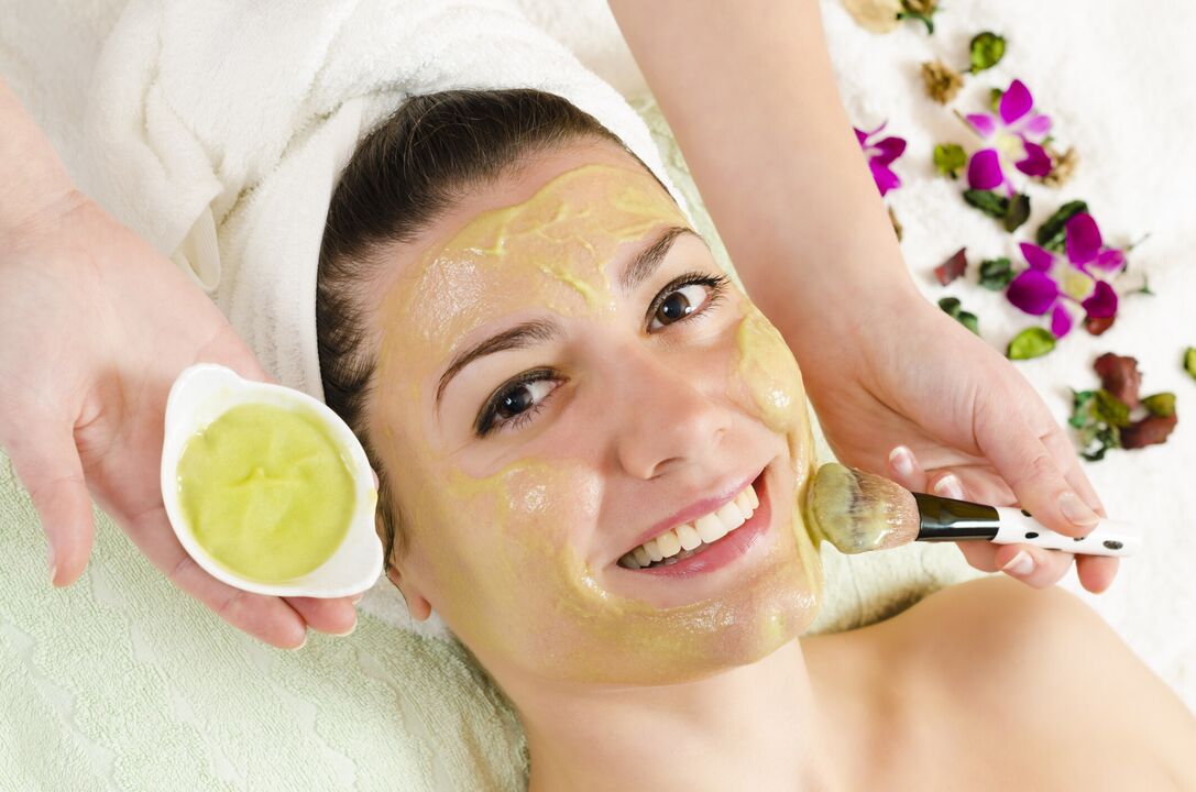 apply a mask on the face for rejuvenation