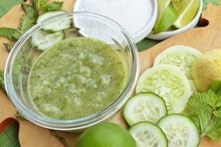 The cucumber for the facial rejuvenation